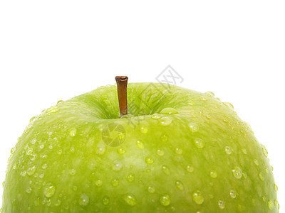 绿色苹果顶端水滴健康饮食营养健康收成小吃水果味道植物素食图片