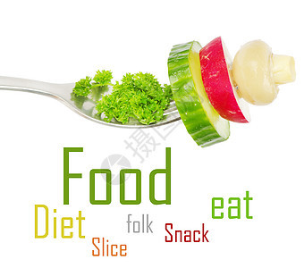 叉子上的食物小吃营养菜单美味草本植物饮食午餐美食造型黄瓜图片