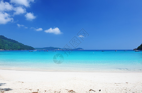 美丽的海滩旅行海岸线蓝色风景海景天空假期海洋热带图片