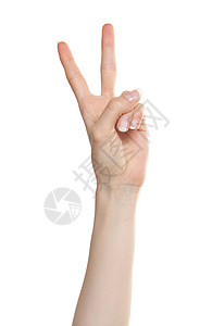 二号女手胜利白色手势手臂信号女性剪刀数字女孩手指图片