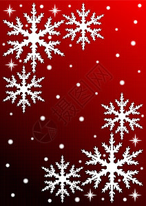 白雪花场景季节性季节红色插画家白色创造力时间雪花插图背景图片