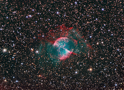 M27 哑铃星云银河蓝色宇宙辉光红色行星月亮星际星系螺旋图片