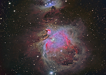 M42 大猎户座星云天空星际月亮宇宙银河行星彗星望远镜红色蓝色图片