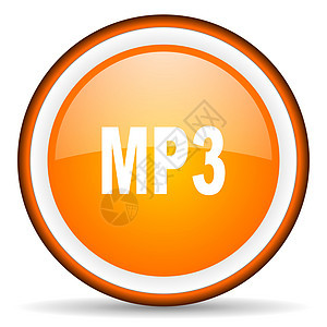 mp3 白色背景上橙色圆圆图标图片