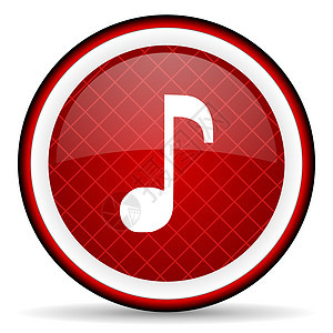 白色背景上的音乐红色光滑图标圆形蓝色网络按钮电话玩家音乐播放器网站笔记控制图片