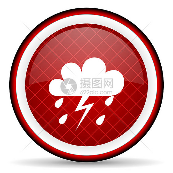 白色背景上的红色天气红色图标网站商业电话晴雨表预报气氛多云钥匙风暴气象图片
