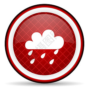 白色背景上的红色天气红色图标圆形多云商业手机气象网络按钮电话网站互联网图片