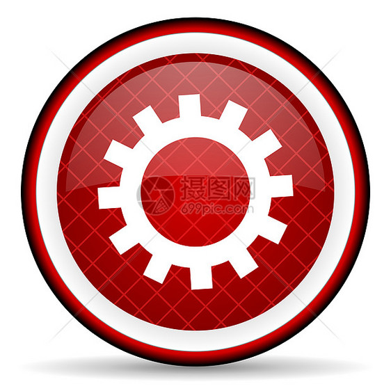 白色背景上的红色光滑图标服务引擎技术公司商业仪表电话作坊工程钥匙图片