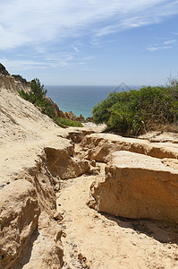 沙石悬崖编队岩石地质学海岸石头黄色红色崎岖风景大风图片