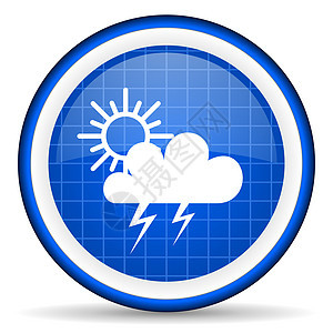 白色背景上的天气蓝色光亮图标互联网钥匙多云商业网络预测按钮手机圆形气象背景图片