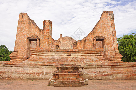 废旧寺庙用砖建文化旅行旅游宗教石头建筑遗产历史性佛教徒天空图片