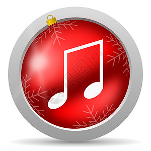 白色背景上的音乐 红色光滑的圣诞节图标商业网络笔记手机立体声乐队乐器按钮控制玩家图片