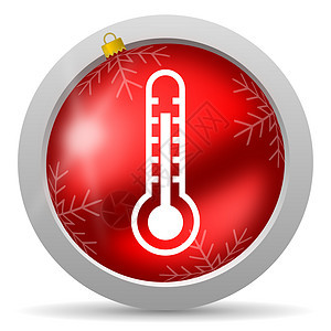 白色背景上的温度计红褐色的圣诞节图标图片