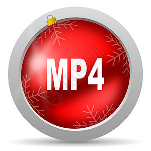 mp4 白色背景上的红褐色圣诞节图标图片