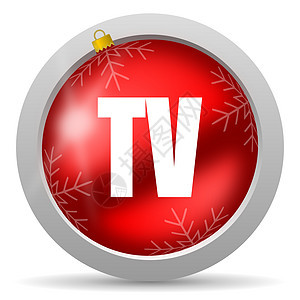 白色背景上的 tv 红光色圣诞节图标监视器互联网网站视频钥匙日程电话电影手表居住图片