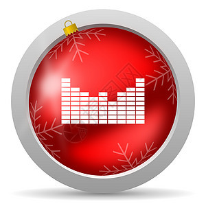 白色背景上的红色声音红光色圣诞节图标图片