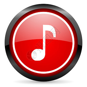 白色背景上圆圆红色闪光图标钢琴界面笔记控制键盘歌曲玩家乐队旋律播送图片