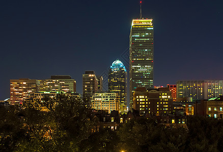 波士顿 Back Bay 天线城市建筑建筑学树木市中心办公室商业摩天大楼地标天空图片
