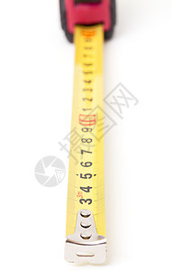 磁带测量乐器工作统治者数字工具毫米厘米白色仪表黄色图片