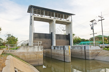 保湿锁水灌溉运河中的水和大坝大门工程旅游运河农村走廊巡航农作物国家架子控制背景