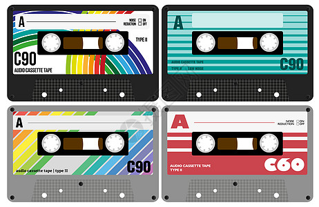 音频盒录磁带音乐收藏音响插图立体声塑料白色图片