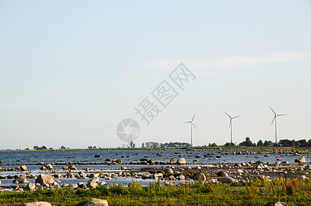 风风车技术海岸旅游蓝色地平线工程沿海环境晴天阳光图片