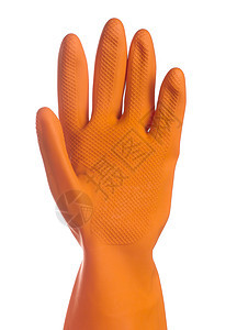 清洁手套灵活和弹性 供艰苦工作使用打扫聚合物职业橡皮家务手指松紧带拇指塑料橙子背景图片