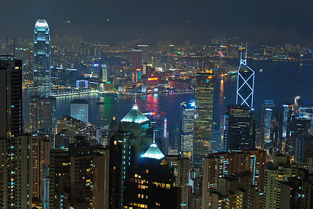 香港夜场旅行霓虹灯目的地夜生活城市建筑物摩天大楼天际图片