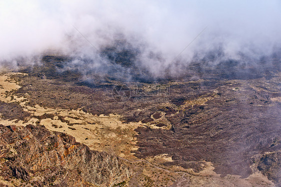 和Crater Maui夏威夷 火山口山坡地质学陨石起源火山远足火山岩岩石图片