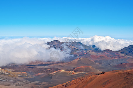 Haleakala 火山和Crater Maui夏威夷远足火山岩起源地质学岩石陨石图片