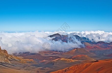 Haleakala 火山和Crater Maui夏威夷起源岩石地质学火山岩陨石远足图片