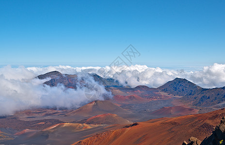 Haleakala 火山和Crater Maui夏威夷地质学火山岩陨石远足岩石起源图片