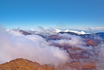 Haleakala 火山和Crater Maui夏威夷火山岩起源地质学远足陨石岩石图片