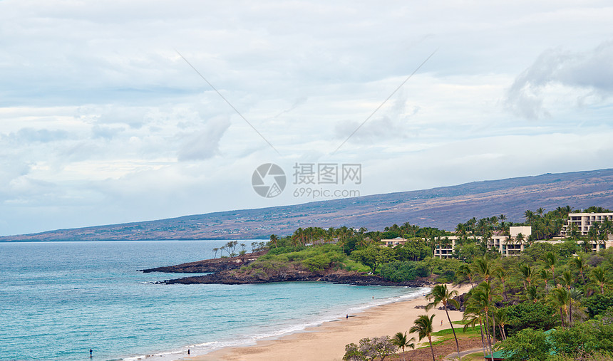 大岛夏威夷Hapuna海滩国家公园日光浴海岸线文化图片