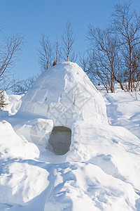 伊格卢天气房子森林冻结公园滑雪冰屋蓝色建筑树木图片