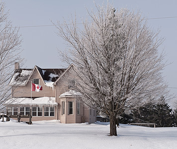 加拿大冬季 农村住宅和农庄图片