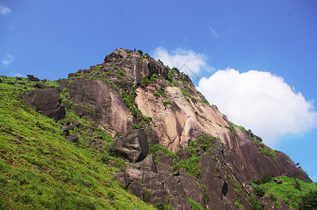 中华星云下悬崖场景登山者天气色调山顶顶峰衬套青金石石头旅行图片