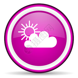 白色背景上的天气紫紫色闪光图标电话预报网站风暴手机商业气氛按钮多云钥匙图片