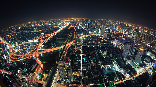 市景之夜 曼谷鸟眼观大厦天际城市生活景观街道天空高密度摘要夜景结构图片