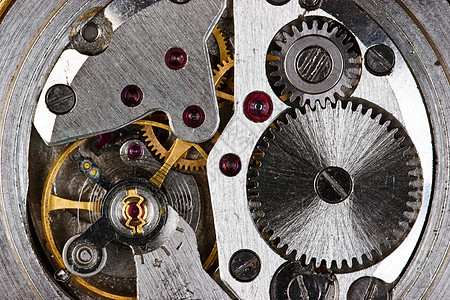 时钟工作链轮金属机械机器发条车轮弹簧手表口袋时间图片