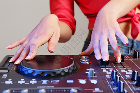 dj 混音器开关运动立体声体积转盘夜生活技术娱乐纽扣手指图片