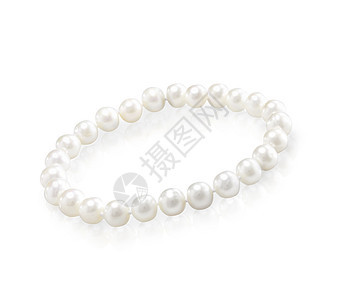 珍珠珠珠 白底的女性化礼物项链奢华白色珠子细绳珍珠珠宝魅力图片