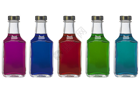 亮彩色瓶黄色果汁瓶装白色蓝色口味液体玻璃瓶子红色图片