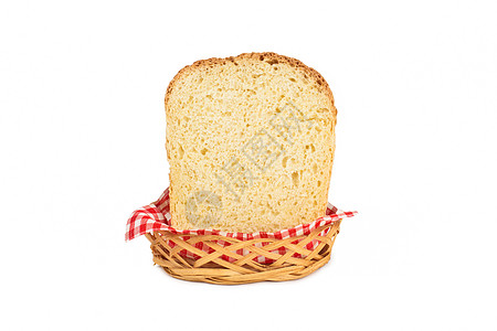 带面包的篮子 白纸上是孤立的白色小路食物剪裁糕点早餐营养脆皮馒头团体图片