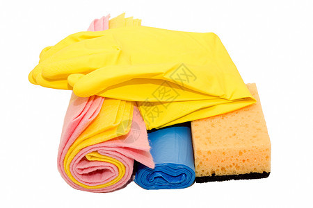 清洁用品家庭主妇手套海绵灰尘黄色家务抛光肥皂补给品家政图片