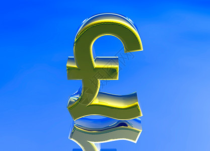 金 英国英镑镑 硬币符号反射贸易金融蓝色交换外国商业金子费率货币图片