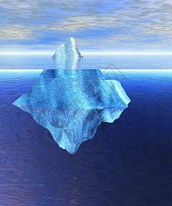 开阔大洋的冰山浮冰中地平线 d图片