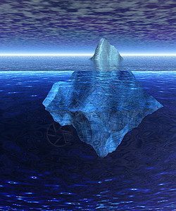 美丽的全浮冰山 在开阔的海洋与地平线图片