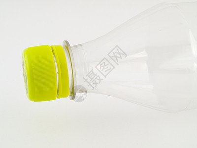 空的PVCu塑料瓶装绿帽回收宏观生活苏打口渴矿物饮食饮料可乐烧瓶图片