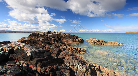 苏格兰高地假期海滩顶峰海岸国家太阳旅游晴天蓝色天空图片